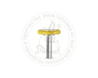 фото 6RS100-40 - Колесо, Ø хвостовика 6мм, Ø фрезы X 25,4мм, L фрезы 6,35мм (fine/желтая)