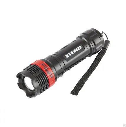 Фото №0 Фонарь бытовой, пластик, 1W LED, ремешок, зум, 3 режима 100%-50%-строб