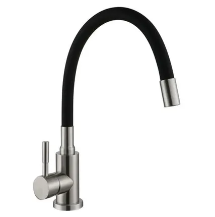 Фото №0 смеситель для кухни GOLDEN FOX Lomond гибкий силикон черный