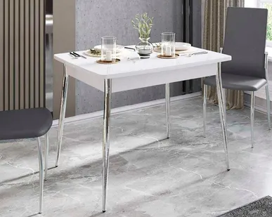 фото Обеденный стол Орфей 39.10 Белый шпон