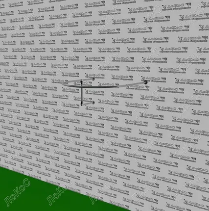 Фото №0 Примерочная пристенная радиусная 940х(500х2), 1 опора на стену, хром, без штор