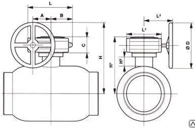 фото Шаровый кран стальной Temper DN 125 PN 25 редукторный