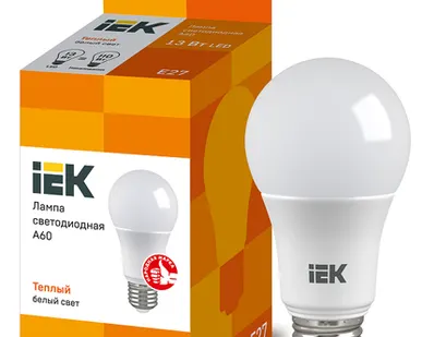 фото IEK Лампа светодиод. 13/3000/Е27/A60 шар IEK