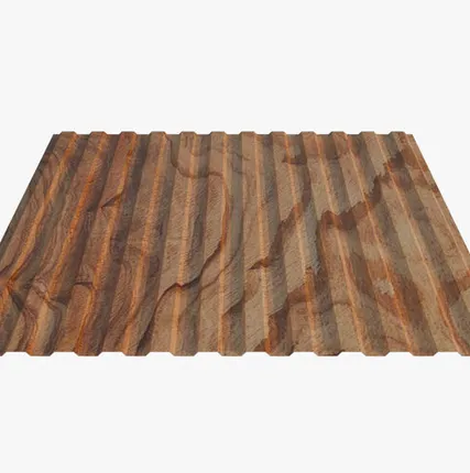 Фото №0 Профнастил Н10.40 покрытие 3D золотой тик Россия, эконом, 0.4-0.45 мм