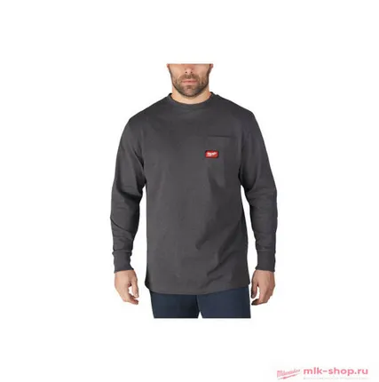 Фото №0 Футболка ЛОНГСЛИВ с длинными рукавами серая WTLSG-XL Milwaukee