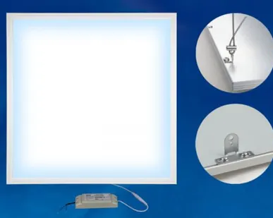 фото Светильник ULP-6060-36W/6500K/HM EFFECTIVE WHITE Светильник светодиодный потолочный встраиваемый с креплением. Дневной свет (6500K). Корпус белый. В комплекте с и/п. ТМ Uniel.