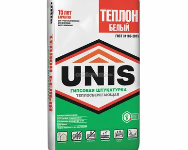 фото Штукатурка гипсовая Unis Теплон белая 30 кг