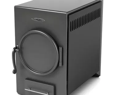 фото Печь отопительная ТМФ Нормаль-2 антрацит труба сзади