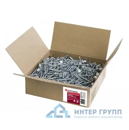 Фото №0 Удлиненные ершеные гвозди оцинкованные SHINGLAS, 45х3,5 мм, 5 кг