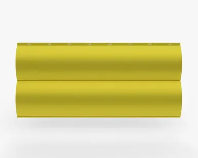 фото Сайдинг Металлический сайдинг «Бревно» Premium, 0.5 мм RAL 1018, Желтый