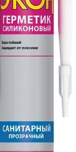 фото Герметик силиконовый санитарный, водостойкий, прозрачный, 280мл, Экон