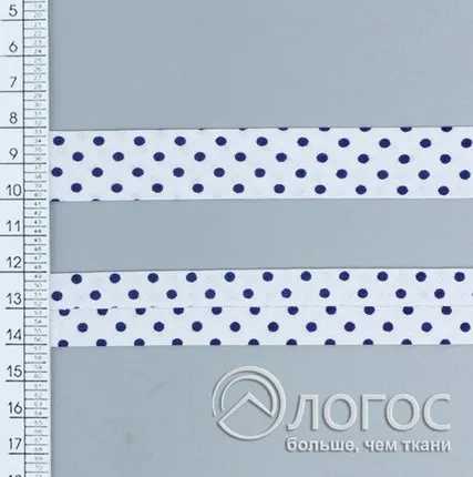 Фото №0 Косая бейка декор. .Т. 20 мм, В8, В8 (синий/белый)
