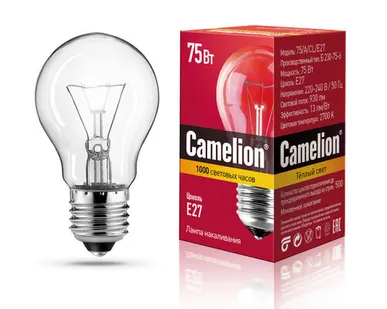 фото Лампа накаливания CAMELION ЛОН 75Вт E27 220В