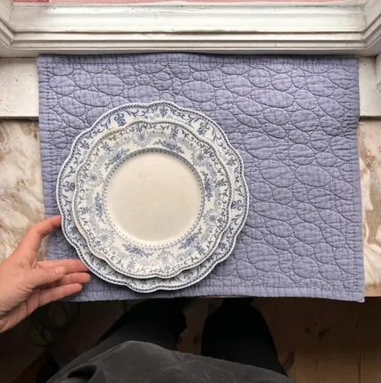 Фото №0 Сет Салфетка сервировочная сиреневая 33х44 см хлопок