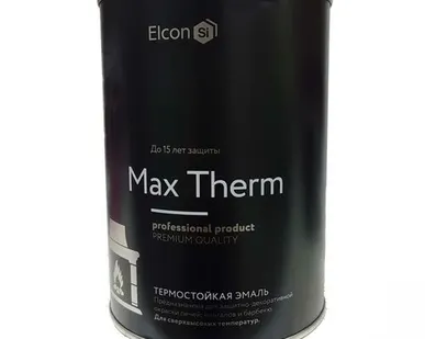фото Эмаль термостойкая Elcon Max Therm 1000°C черный 0,8 кг