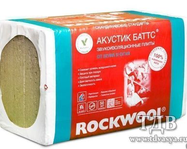 фото Роквул Акустик Баттс 1000х600х50мм (6 м.кв.)