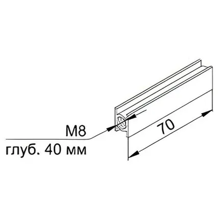 Фото №0 Профиль закладной 7 см (с резьбой)