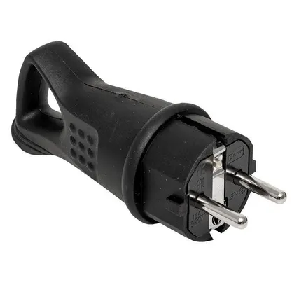 Фото №0 Вилка угловая с кольцом 230В 2P+PE 16А IP44 каучук Basic EKF RPS-017-16-230-44