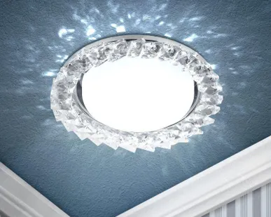 фото Светильник DK86 CH/WH 13Вт GX53 220В точечный хром./прозр. 40/720 ЭРА Б0020576