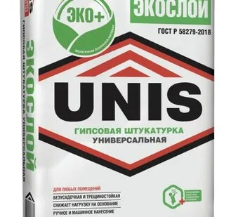 фото Штукатурка гипсовая ЭКОСЛОЙ 30кг (1п.=42шт.)(ЮНИС)