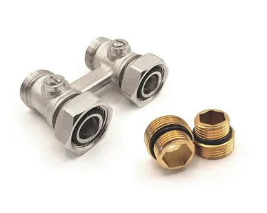 фото Переходник универсальный под евроконус латунь наружная резьба/наружная резьба 3/4х1/2, желтый, РТП