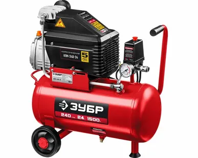 фото Компрессор воздушный, 240 л/мин, 24 л, 1500 Вт, ЗУБР