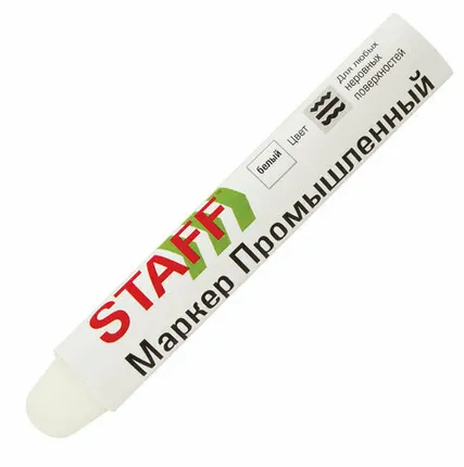 Фото №0 Маркер для промышленной маркировки STAFF ПМ-100 твердый, БЕЛЫЙ,-20 до +40С, 150813