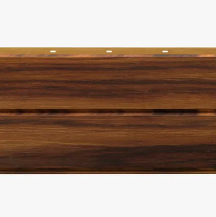 Фото №0 Сайдинг Потолочно-фасадная панель «Софит» покрытие 3D мореный тик Россия, эконом, 0.4-0.45 мм