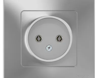 фото Розетка 1-м СП BLANCA 16А 250В без шторок без заземл. алюм. SchE BLNRS000013