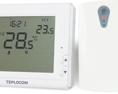 фото Беспроводной программируемый комнатный термостат TEPLOCOM TS-Prog-2AA/3A-RF