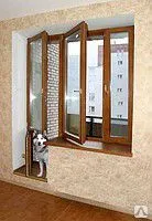 Фото №0 Деревянный балконный блок с поворотно-откидной створкой