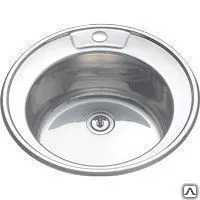 Фото №0 Мойка врезная круглая нержавейка d 49 (0,6) глянец вып 3 1/2 глуб.18см