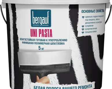 фото Шпаклевка полимерная финишная готовая UNI Pasta Bergauf, 5кг