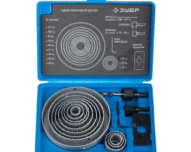 фото Набор коронок по дереву 19-127 мм Зубр Эксперт 29554-H15_z01