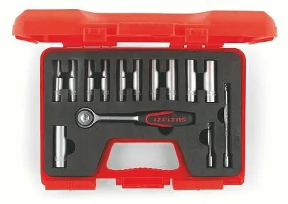 Фото №0 Набор торцевых головок глубоких 1/4" 6-гранных, 4-13 мм 14 предметов (yeni), IZELTAS, 1107006014, 13000005216