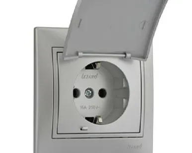 фото Розетка 1-м СП Мира с/з с крыш. керам. крем/крем.