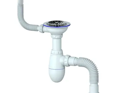 фото Сифон с гибкой трубой 3 1/2х40 40х50мм с круглым переливом Unicorn B426