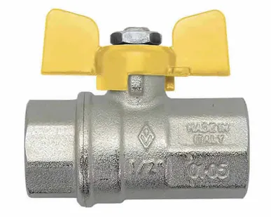 фото Кран газовый 1" г/г бабочка латунь Века