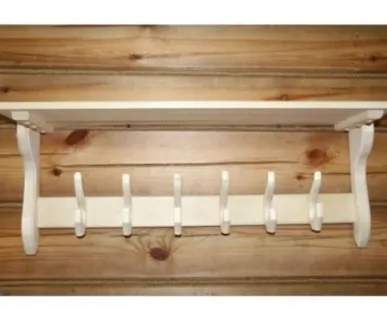 фото Вешалка с полкой (липа) 6 крючков 920х300х200 (двойной крючок)