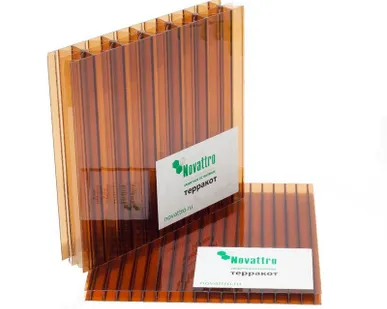 фото Поликарбонат 2100х12000х16мм (терракот) Новаттро 2,55кг/м2