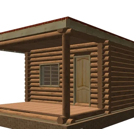 Фото №0 Сруб бани 8х4,5 м с террасой