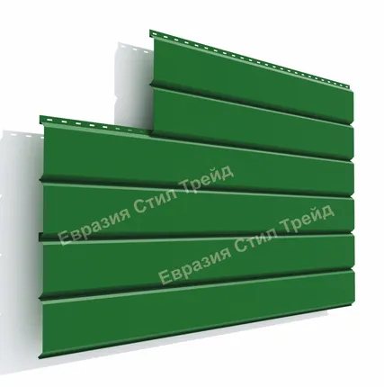 Фото №0 Металлический сайдинг Евробрус Pe 0.45 | RAL 6002 Зелёная листва