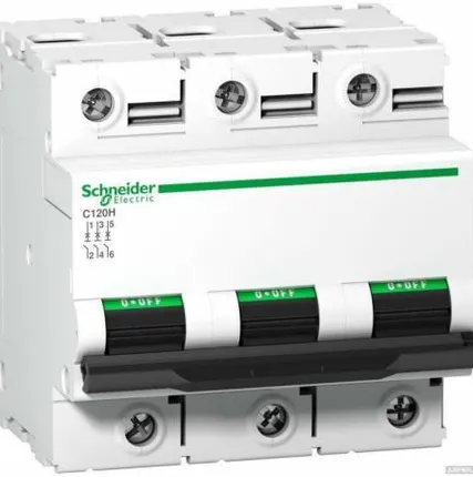 Фото №0 Выключатель автоматический 3п 100А С 10кА C120N Acti9 Schneider Electric