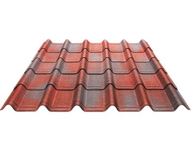 фото Черепица Ондувилла красный 3D 1060х400х3