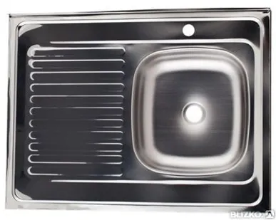 фото Мойка кухонная EVA GOLD (60*80*16, толщ.0,6мм) левая/правая