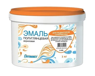 фото Эмаль Оптимист Е309 для радиаторов, 3 кг
