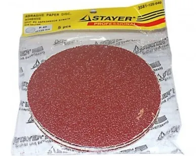 фото Круг из абразивной бумаги Р 80 d=125мм для липучки STAYER