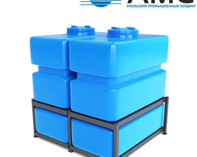 фото Блок из двух ёмкостей, общий объем 2000 литров с крышкой