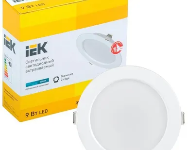 фото Светильник светодиодный ДВО 1612 9Вт 4000К IP20 круг бел. IEK LDVO0-1612-09-4000-K01