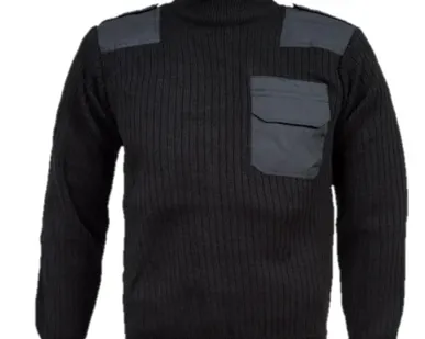 фото Свитер-водолазка с воротом армейский (чёрный)